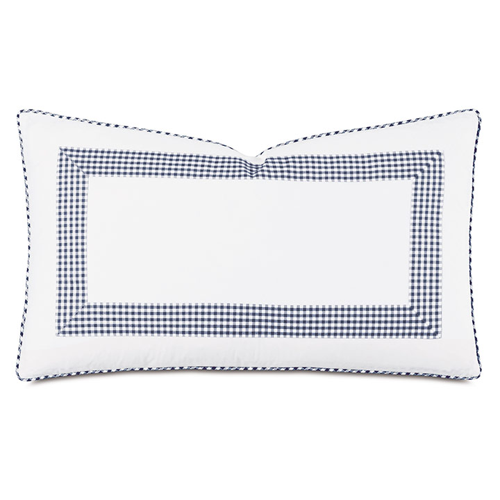 MALAYA GINGHAM DECORATIVE PILLOW IN NAVY