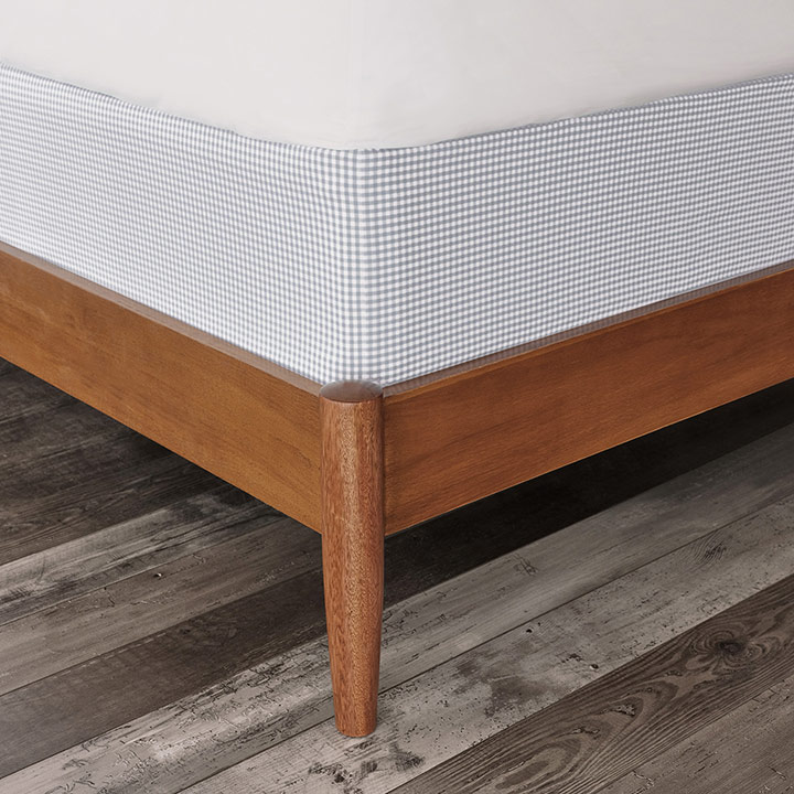 MALAYA GINGHAM BOX SPRING COVER IN HAZE