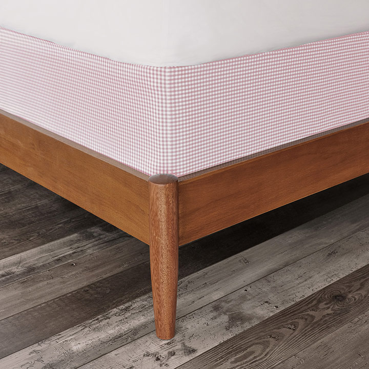 MALAYA GINGHAM BOX SPRING COVER IN PETAL