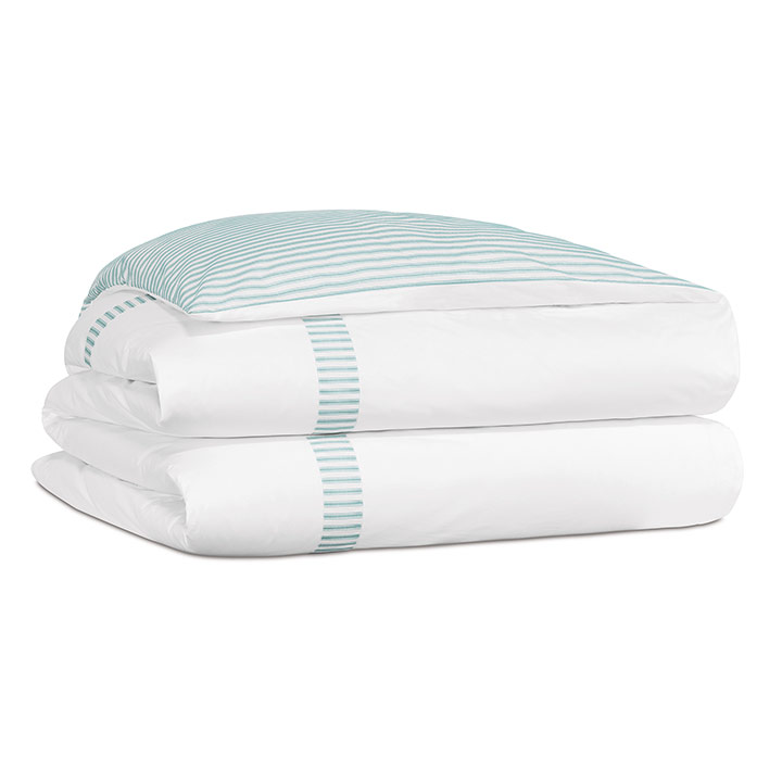 BLASS TICKING DUVET COVER IN SEA