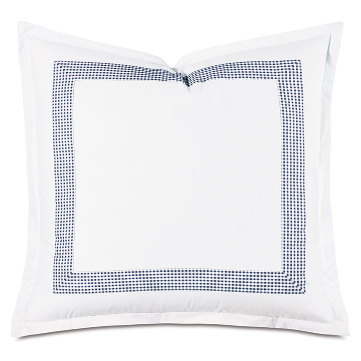 MALAYA GINGHAM EURO SHAM IN NAVY