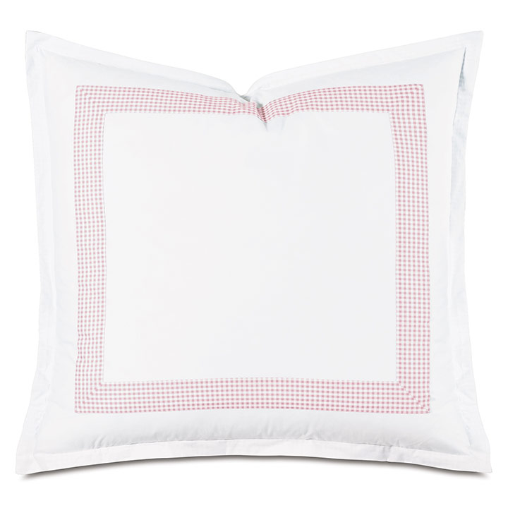 MALAYA GINGHAM EURO SHAM IN PETAL