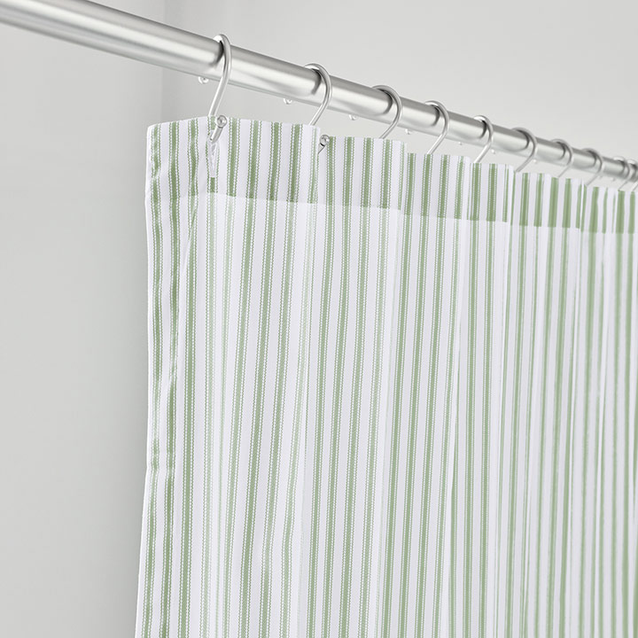 BLASS TICKING SHOWER CURTAIN IN LEAF