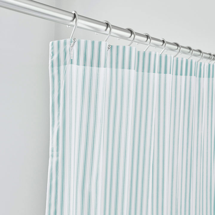 BLASS TICKING SHOWER CURTAIN IN SEA