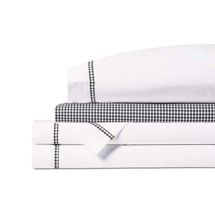 MALAYA GINGHAM SHEET SET IN BLACK