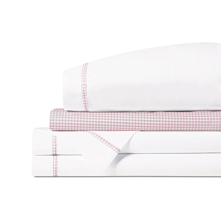 MALAYA GINGHAM SHEET SET IN PETAL