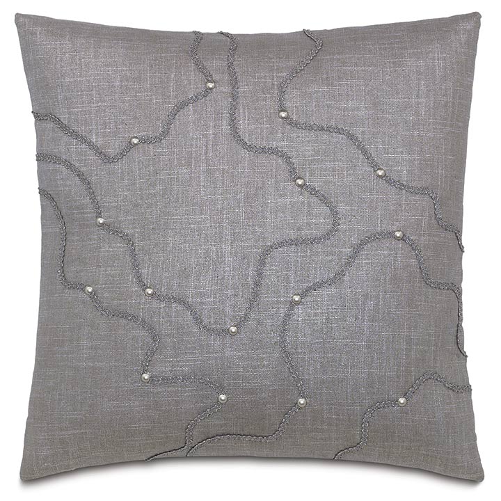 Amal Nailheads Decorative Pillow