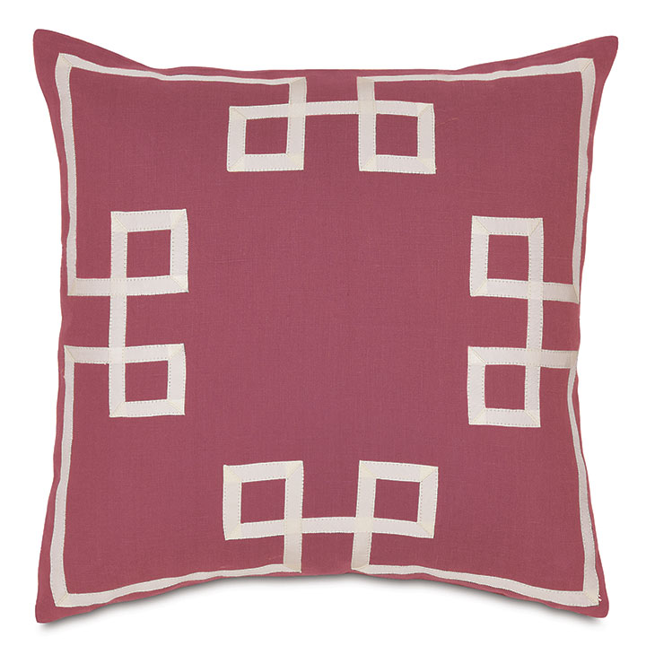 Resort Bloom Fret Accent Pillow