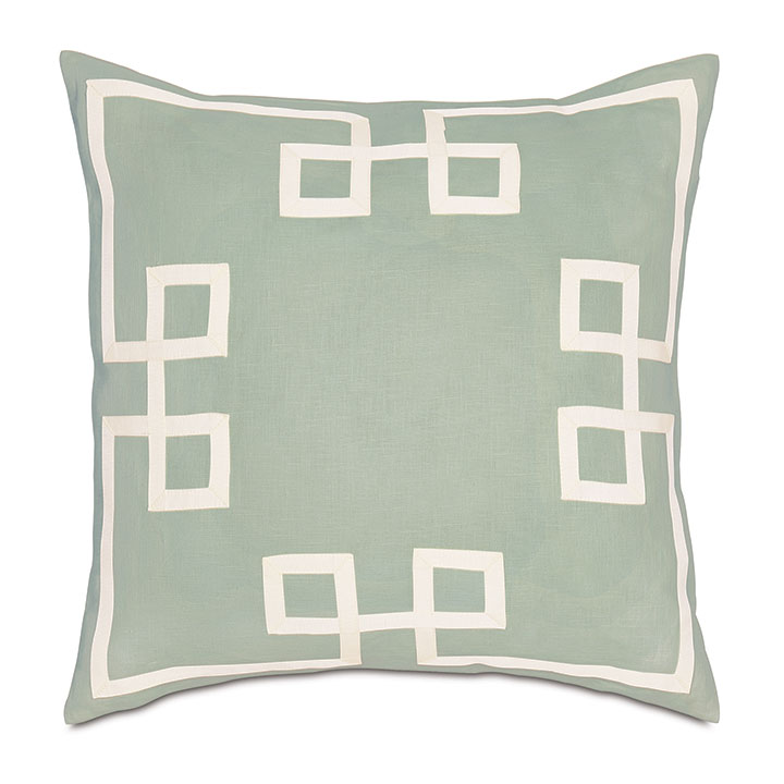 Resort Mint Fret Accent Pillow