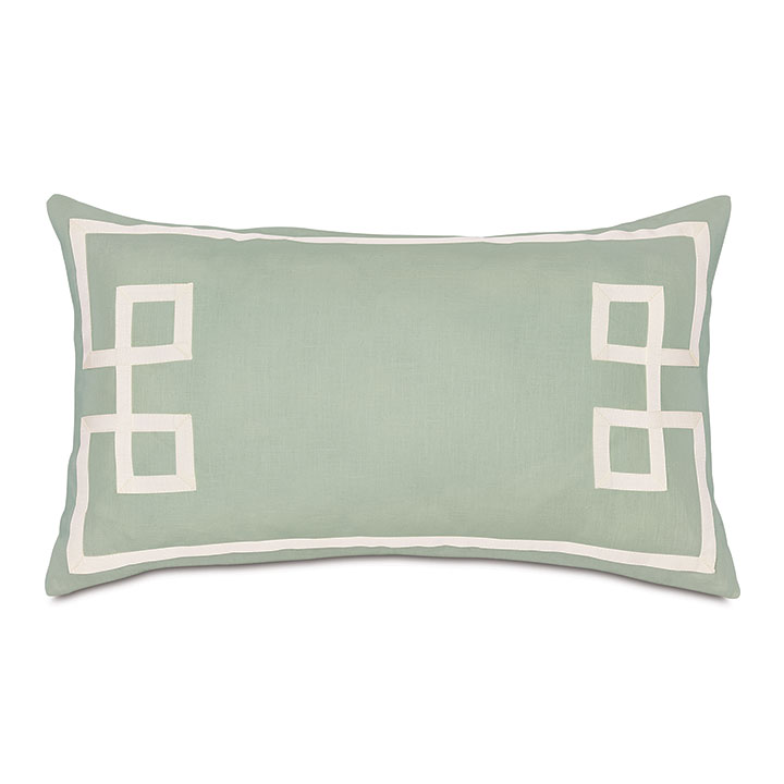 Resort Mint Fret Accent Pillow