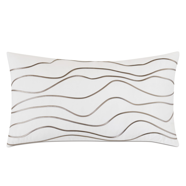 Banks Abstract Decorative Pillow In White