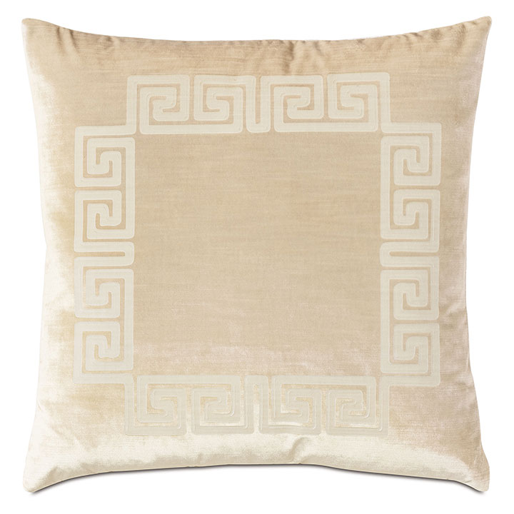 Antiquity Greek Key Decorative Pillow in Cream