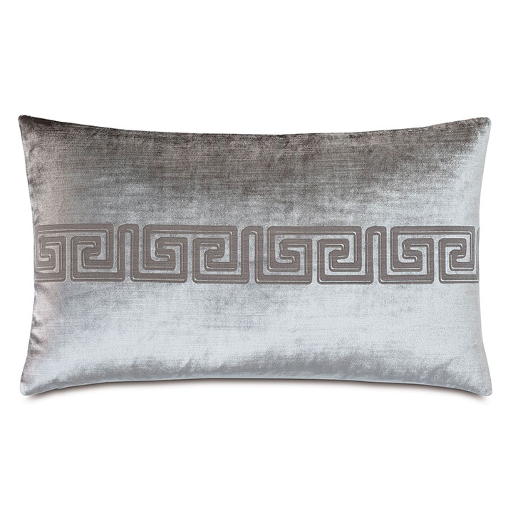 Antiquity Greek Key Decorative Pillow in Dove