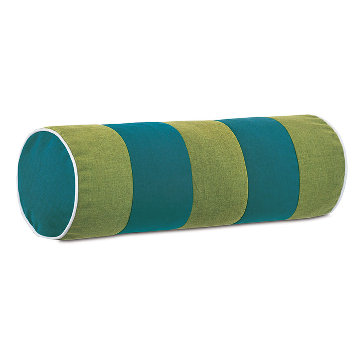 Plage Striped Bolster in Teal