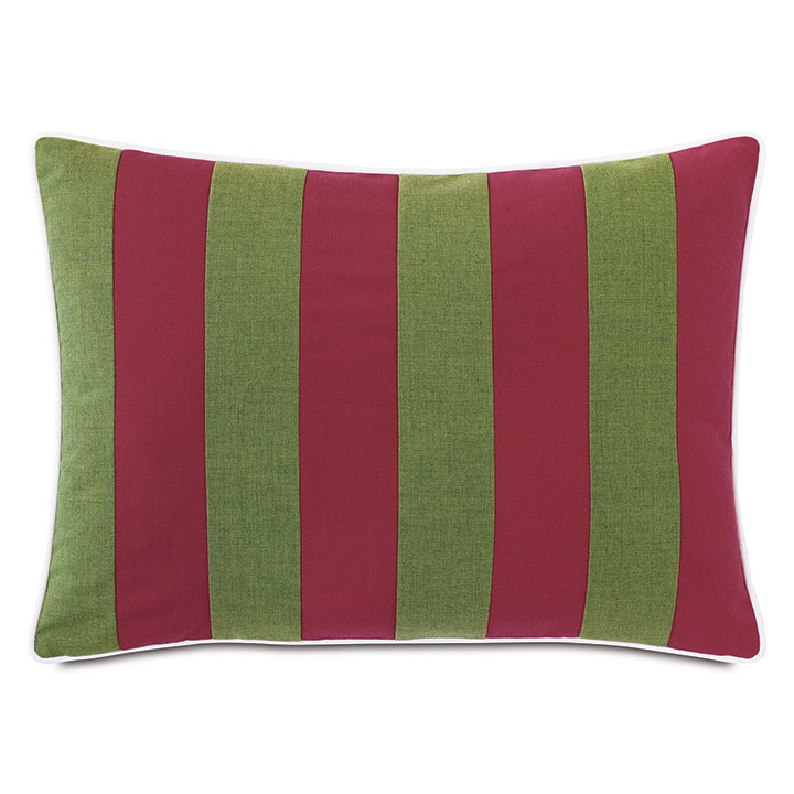 Plage Striped Decorative Pillow in Moss