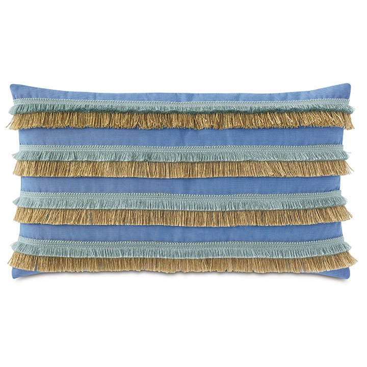 Nocatee Fringe Decorative Pillow in Blue