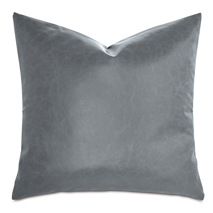 Nevin Vegan Leather Decorative Pillow in Dark Gray