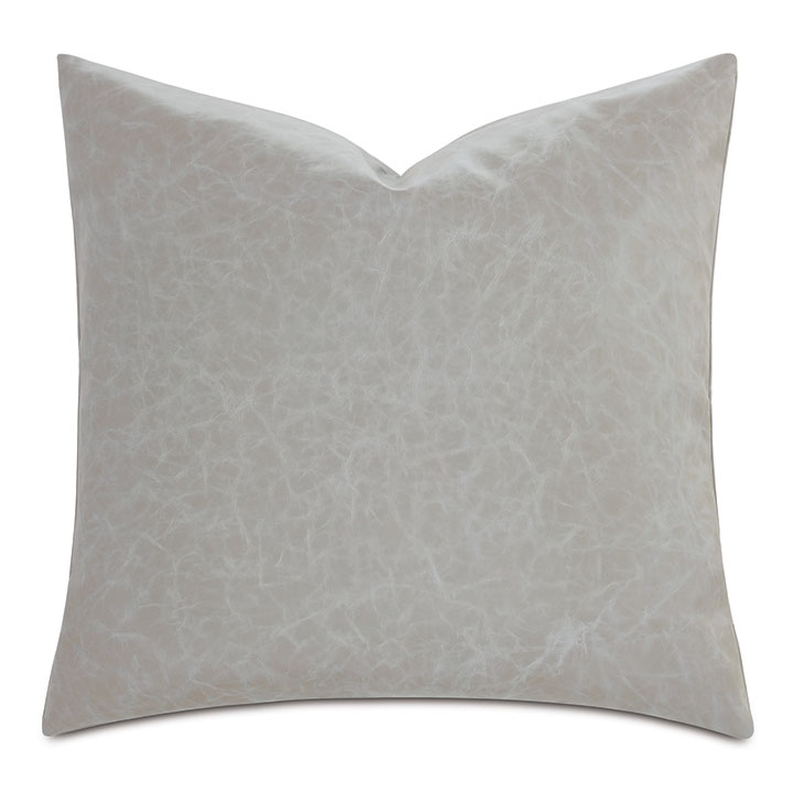 Nevin Vegan Leather Decorative Pillow in Light Gray