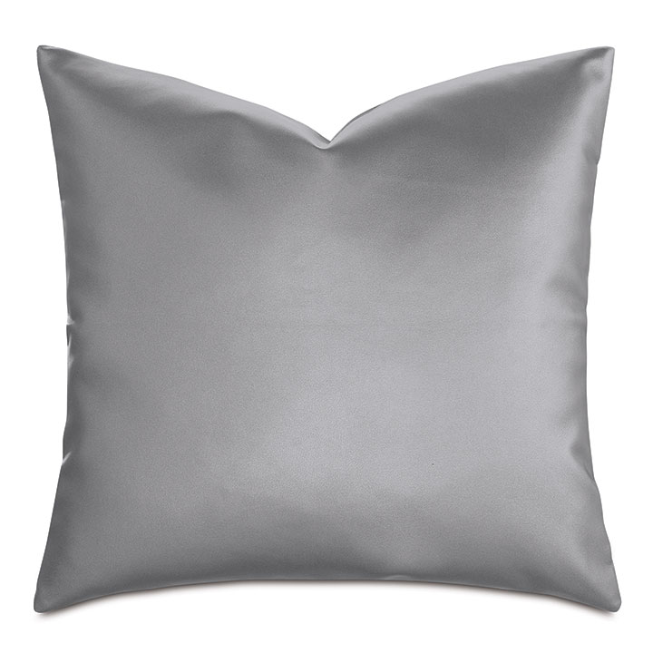 Klein Vegan Leather Decorative Pillow in Steel