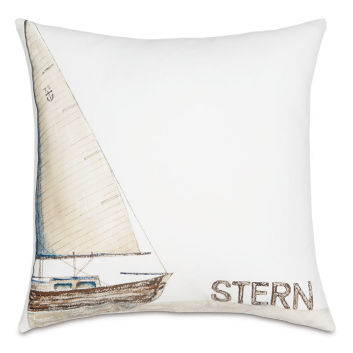 Stern Handpainted Decorative Pillow