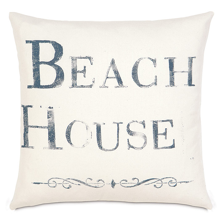 Beach Blockprinted Decorative Pillow