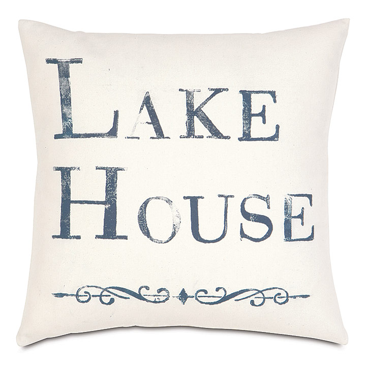 Lake Blockprinted Decorative Pillow