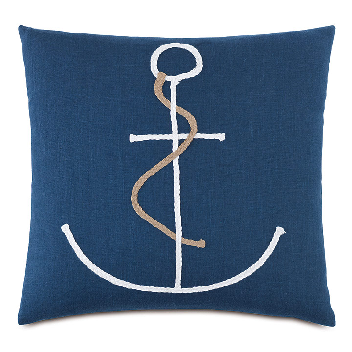 Isle Braided Anchor Decorative Pillow