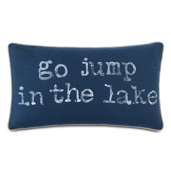 Bay Blockprinted Decorative Pillow in Lake