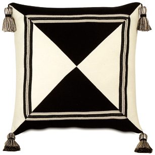 Gaston Black Mitered W/Tassels