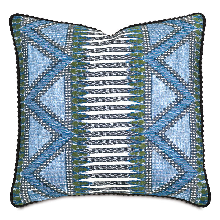 CORONA DEL MAR EMBROIDERED DECORATIVE PILLOW