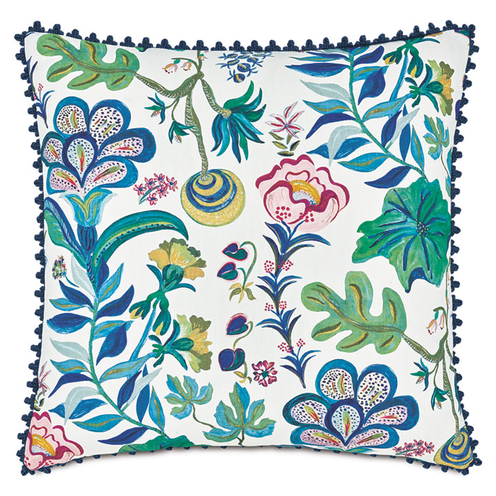 BOCA RATON JACOBEAN DECORATIVE PILLOW