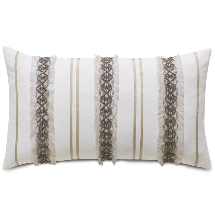 Naomi Border Accent Pillow In White