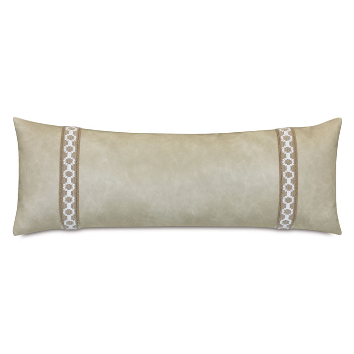 EVELINA FAUX LEATHER DECORATIVE PILLOW