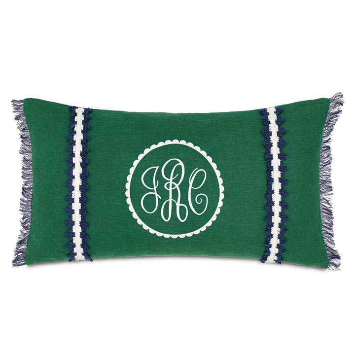 BOCA RATON MONOGRAM DECORATIVE PILLOW