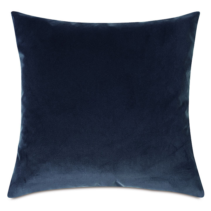 Plush Velvet Decorative Pillow In Denim