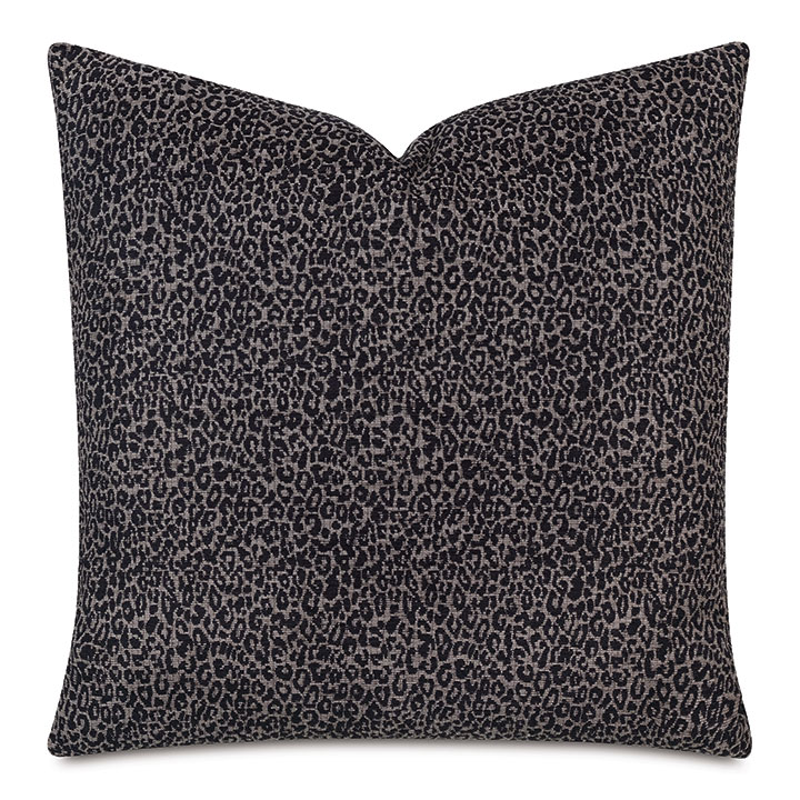 Lynx Animal Print Decorative Pillow In Onyx