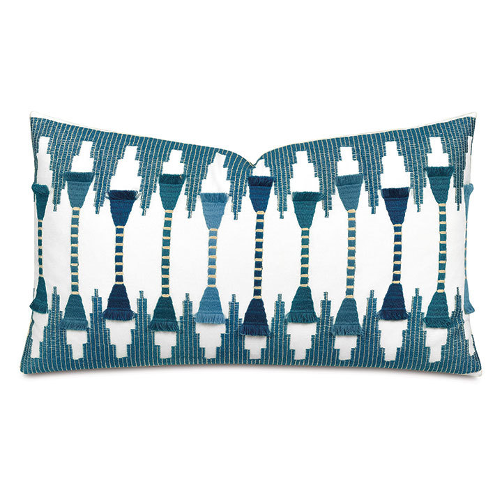 Amani Fil Coupe Decorative Pillow In Teal