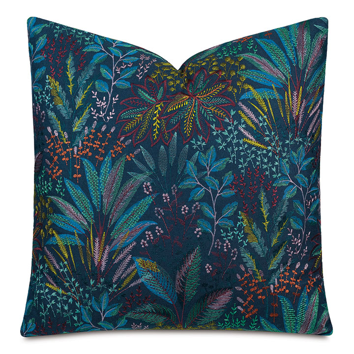 Cummings Embroidered Decorative Pillow in Dusk