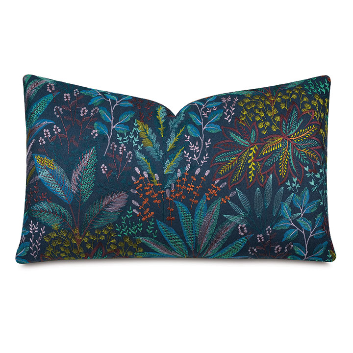 Cummings Embroidered Decorative Pillow in Dusk