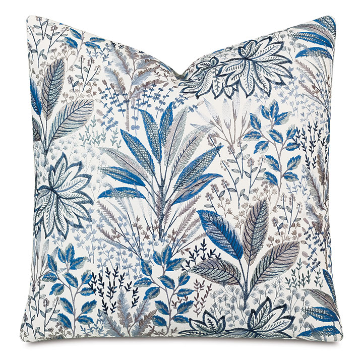 Cummings Embroidered Decorative Pillow in Coastal