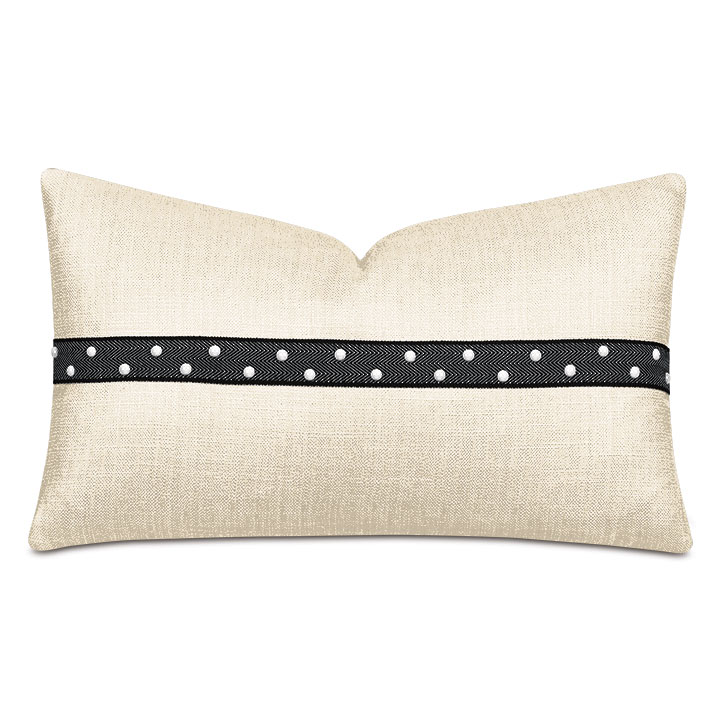 Salazar Pearl Nailhead Decorative Pillow in Cream