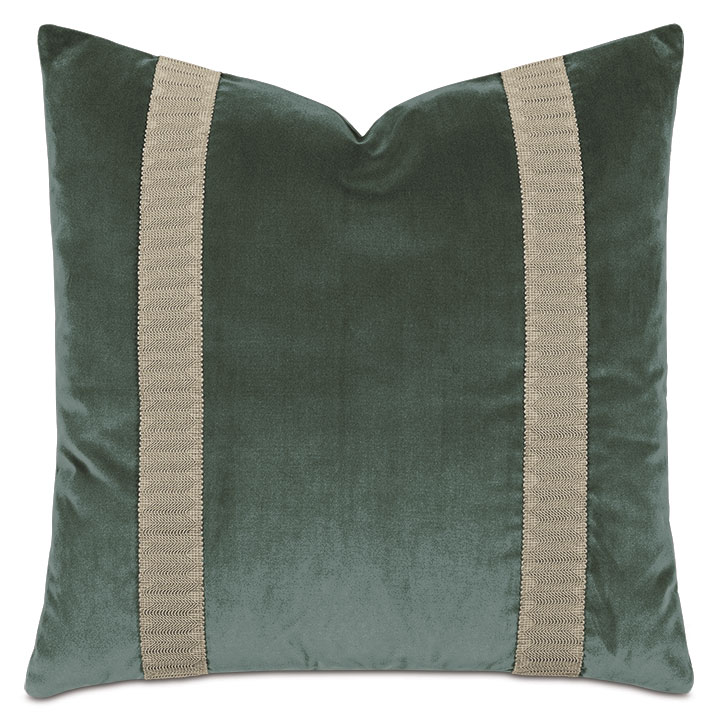 Uma Metallic Border Decorative Pillow in Pine