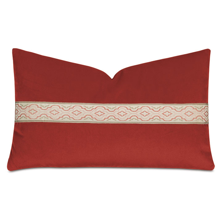 Uma Ogee Border Decorative Pillow in Rust