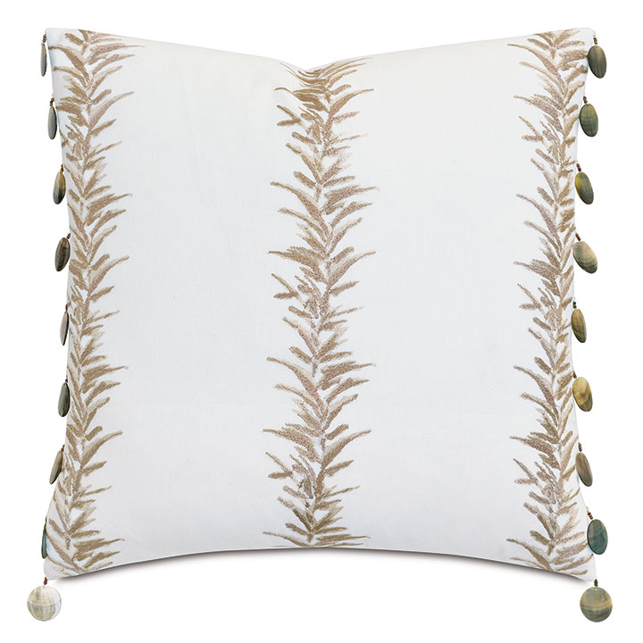 CASA GUAVA BEADED TRIM DECORATIVE PILLOW