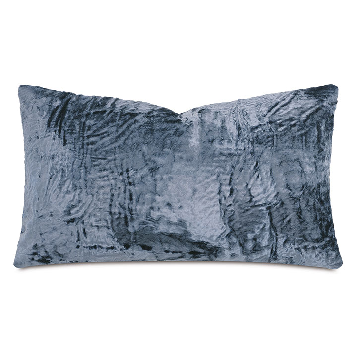 Sonny Crushed Velvet Decorative Pillow in Blue