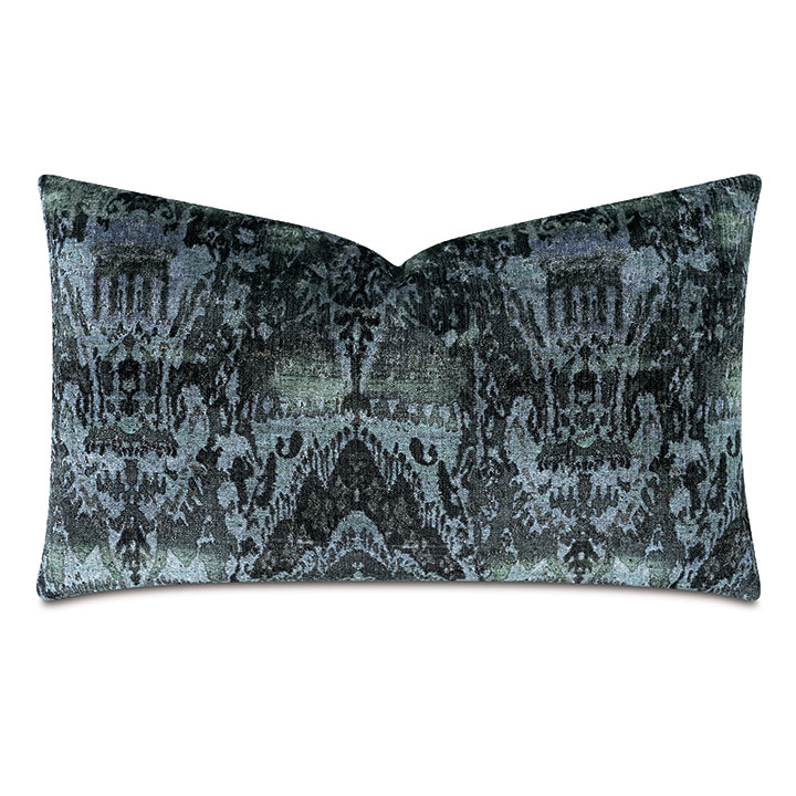 CHAUCER VELVET DECORATIVE PILLOW IN EMERALD