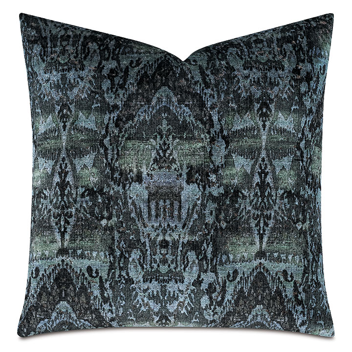 CHAUCER VELVET DECORATIVE PILLOW IN EMERALD