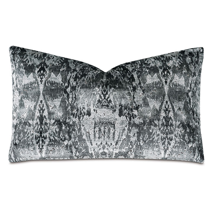 CHAUCER VELVET DECORATIVE PILLOW IN STEEL