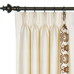 Anthemion Ivory/Brown Curtain Panel