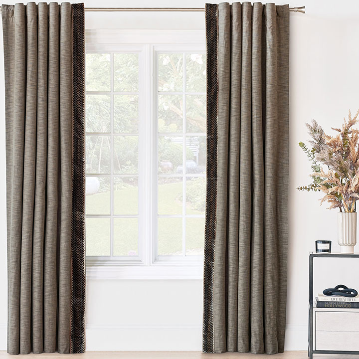 TALENA CHEVRON TRIM CURTAIN PANEL